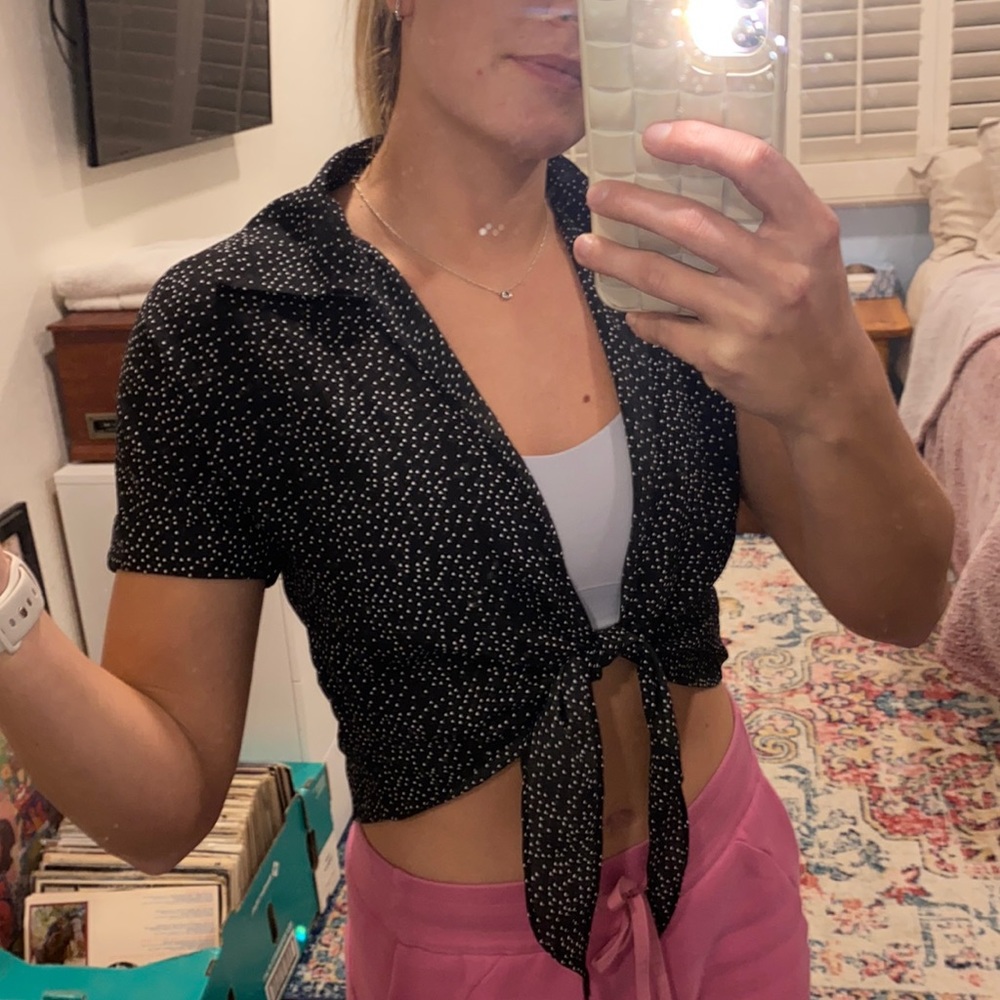 Tie-up blouse